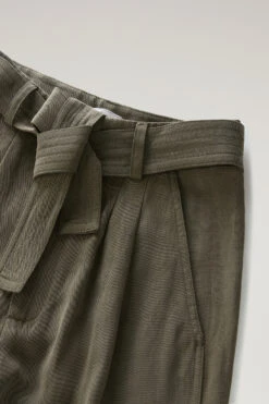 Woolrich Pantaloni In Misto Lino Con Cintura In Tessuto - Donna - Verde -Offerta Economica Vestiario CFWWTR0151FRUT3043 614 7