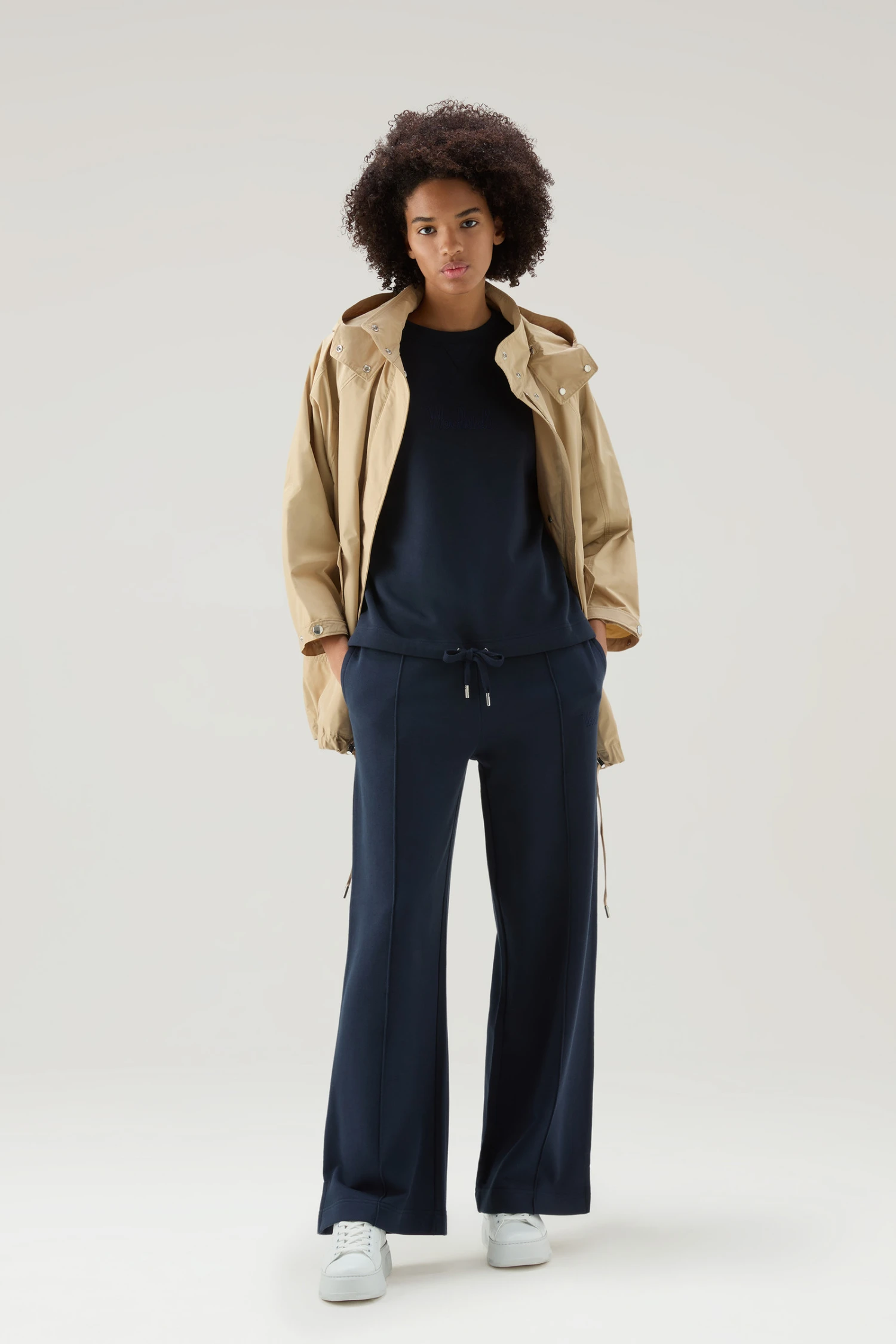 Woolrich Pantaloni Sportivi In Puro Cotone A Gamba Ampia - Donna - Blu 4 Woolrich Pantaloni Sportivi In Puro Cotone A Gamba Ampia - Donna - Blu - immagine 2