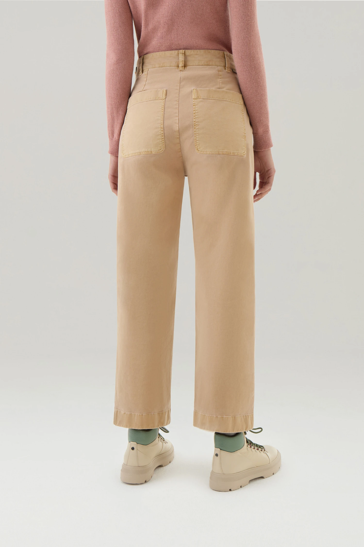 Woolrich Pantaloni Chino Tinti In Capo In Twill Di Cotone Elasticizzato - Donna - Marrone 5 Woolrich Pantaloni Chino Tinti In Capo In Twill Di Cotone Elasticizzato - Donna - Marrone - immagine 3