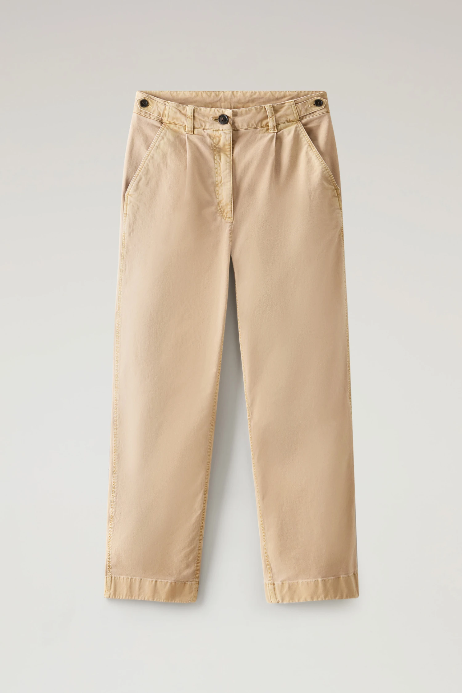 Woolrich Pantaloni Chino Tinti In Capo In Twill Di Cotone Elasticizzato - Donna - Marrone 6 Woolrich Pantaloni Chino Tinti In Capo In Twill Di Cotone Elasticizzato - Donna - Marrone - immagine 4