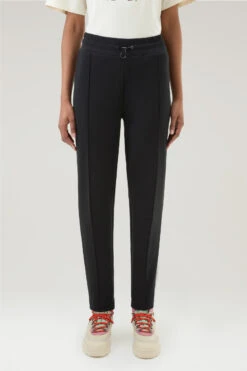 Woolrich Pantaloni Sportivi In Misto Cotone Elasticizzato - Donna - Nero