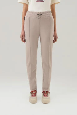 Woolrich Pantaloni Sportivi In Misto Cotone Elasticizzato - Donna - Marrone