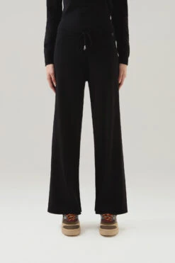 Woolrich Pantaloni Sportivi In Misto Lana E Cashmere - Donna - Nero