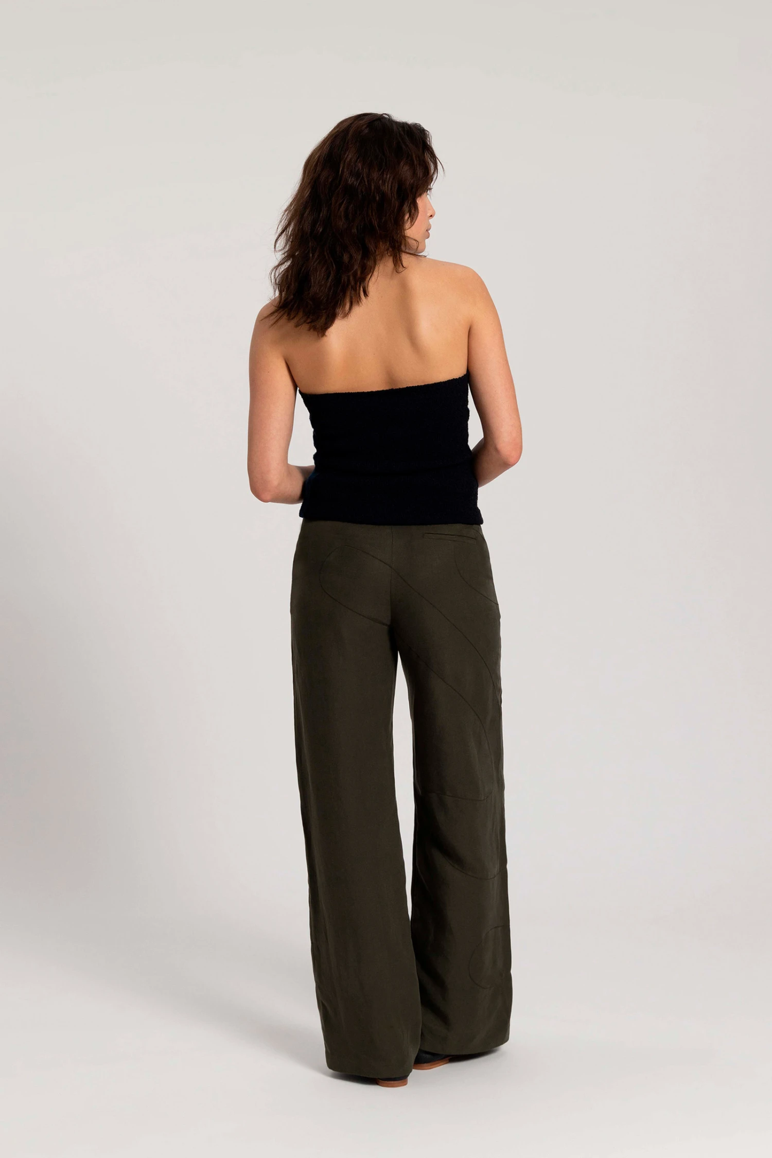 Pantaloni A Gamba Larga In Misto Lino Con Ricami - Daniëlle Cathari / Woolrich - Donna - Verde 7 Pantaloni A Gamba Larga In Misto Lino Con Ricami - Daniëlle Cathari / Woolrich - Donna - Verde - immagine 5