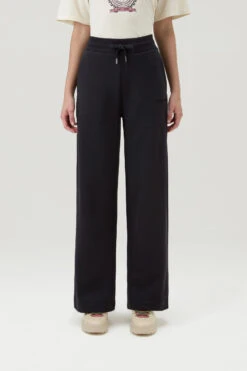 Woolrich Pantaloni Sportivi In Misto Cotone - Donna - Nero