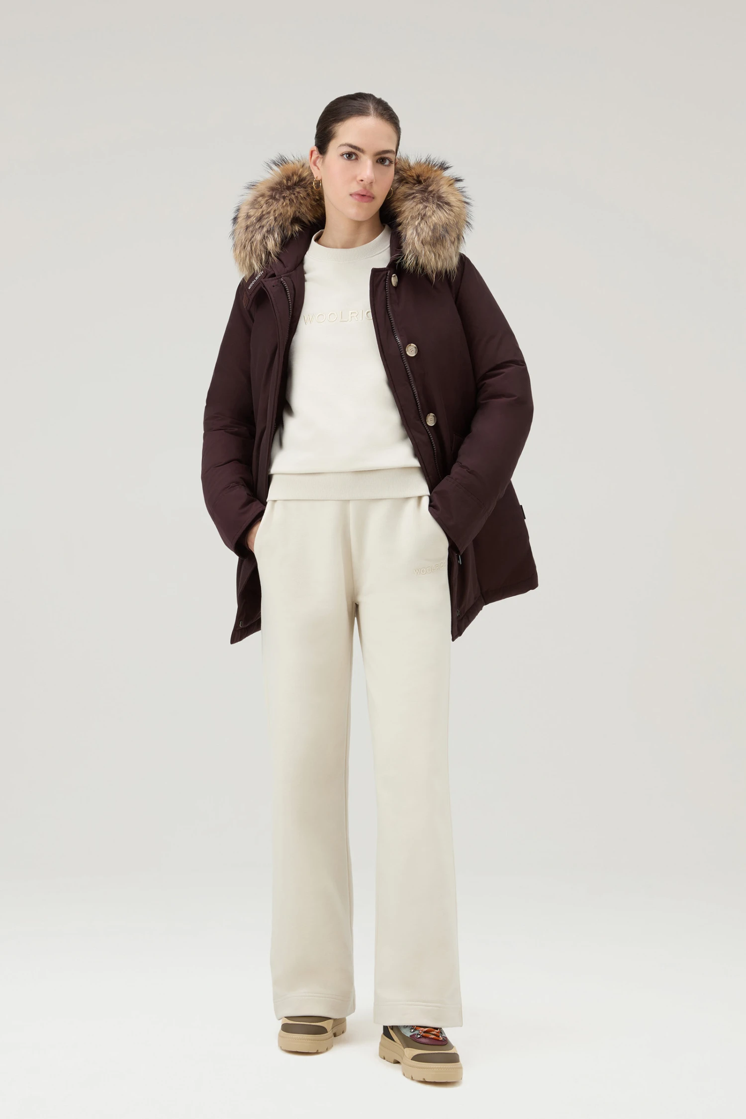 Woolrich Pantaloni Sportivi In Misto Cotone - Donna - Bianco 4 Woolrich Pantaloni Sportivi In Misto Cotone - Donna - Bianco - immagine 2