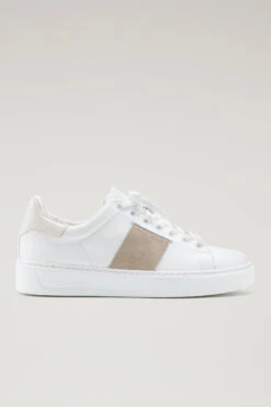 Sneakers Classic Court In Morbida Pelle Con Banda In Pelle Scamosciata - Uomo - Bianco