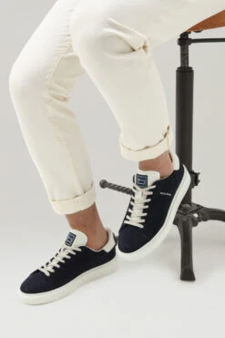 Sneakers Classic Court In Pelle Scamosciata Con Dettagli A Contrasto - Uomo - Blu -Offerta Economica Vestiario CMWFFO1002MRUWF201 W2040 5