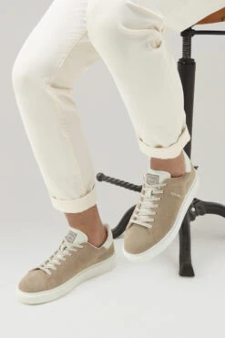 Sneakers Classic Court In Pelle Scamosciata Con Dettagli A Contrasto - Uomo - Bianco -Offerta Economica Vestiario CMWFFO1002MRUWF201 W2050 5