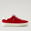 Sneakers Classic Court In Pelle Scamosciata Con Dettagli A Contrasto - Uomo - Rosso
