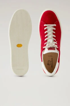 Sneakers Classic Court In Pelle Scamosciata Con Dettagli A Contrasto - Uomo - Rosso -Offerta Economica Vestiario CMWFFO1002MRUWF201 W2550 3