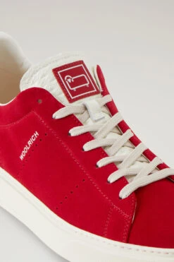 Sneakers Classic Court In Pelle Scamosciata Con Dettagli A Contrasto - Uomo - Rosso -Offerta Economica Vestiario CMWFFO1002MRUWF201 W2550 4