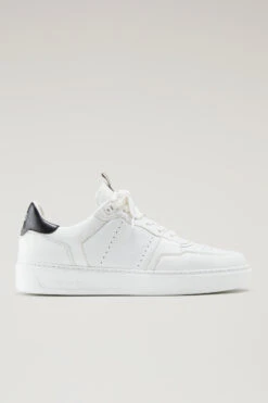 Sneakers Basket Court In Morbida Pelle - Uomo - Bianco