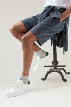 Sneakers Basket Court In Morbida Pelle - Uomo - Bianco -Offerta Economica Vestiario CMWFFO1005MRUWF204 W2070 5