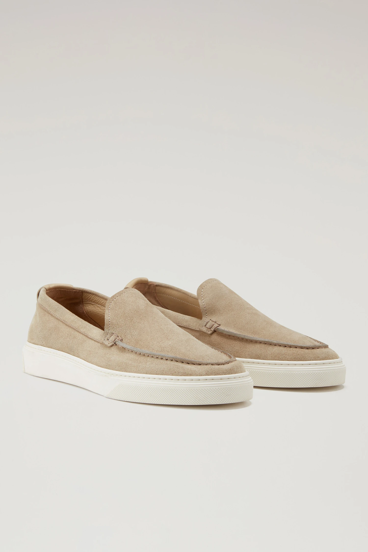 Mocassini Slip-on In Pelle Scamosciata - Uomo - Beige 4 Mocassini Slip-on In Pelle Scamosciata - Uomo - Beige - immagine 2