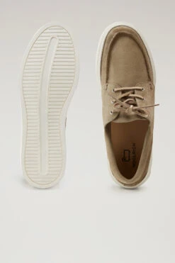 Scarpe Da Barca In Pelle Scamosciata - Uomo - Beige -Offerta Economica Vestiario CMWFFO1011MRUWF209 W1210 3