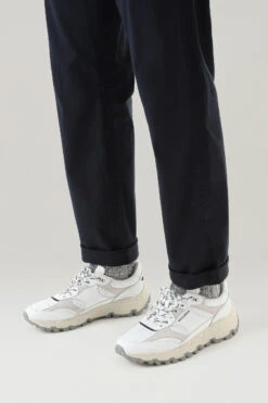 Sneakers Tech In Morbida Pelle Con Inserti In Pelle Scamosciata - Uomo - Bianco -Offerta Economica Vestiario CMWFFO1020MRUWF211 W2170 5