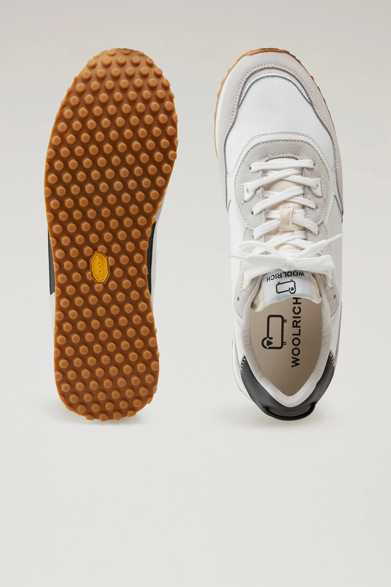 Sneakers Retro In Pelle Con Dettagli In Nylon - Uomo - Bianco 6 Sneakers Retro In Pelle Con Dettagli In Nylon - Uomo - Bianco - immagine 4