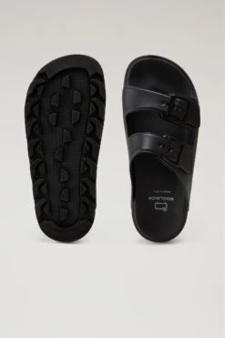 Sandali In Pelle Vegana Con Doppia Fibbia - Uomo - Nero 11 Sandali In Pelle Vegana Con Doppia Fibbia - Uomo - Nero -Offerta Economica Vestiario CMWFFO1050MRUWF217 W1300 3