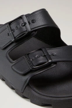 Sandali In Pelle Vegana Con Doppia Fibbia - Uomo - Nero 12 Sandali In Pelle Vegana Con Doppia Fibbia - Uomo - Nero -Offerta Economica Vestiario CMWFFO1050MRUWF217 W1300 4