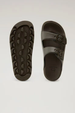 Sandali In Pelle Vegana Con Doppia Fibbia - Uomo - Verde -Offerta Economica Vestiario CMWFFO1050MRUWF217 W1320 3