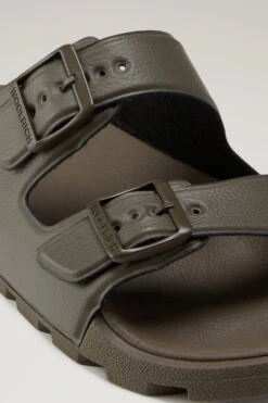 Sandali In Pelle Vegana Con Doppia Fibbia - Uomo - Verde -Offerta Economica Vestiario CMWFFO1050MRUWF217 W1320 4