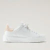 Sneakers Classic Court In Morbida Pelle Con Toppa A Contrasto - Donna - Bianco
