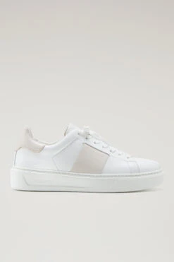 Sneakers Classic Court In Morbida Pelle Con Dettagli A Contrasto - Donna - Bianco