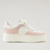 Sneakers Chunky Court In Morbida Pelle Con Inserti In Pelle Scamosciata - Donna - Rosa