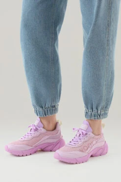 Sneakers Tech In Pelle Scamosciata E Bottalata - Donna - Rosa 13 Sneakers Tech In Pelle Scamosciata E Bottalata - Donna - Rosa -Offerta Economica Vestiario CMWFFO1520FRUWF222 W2460 5