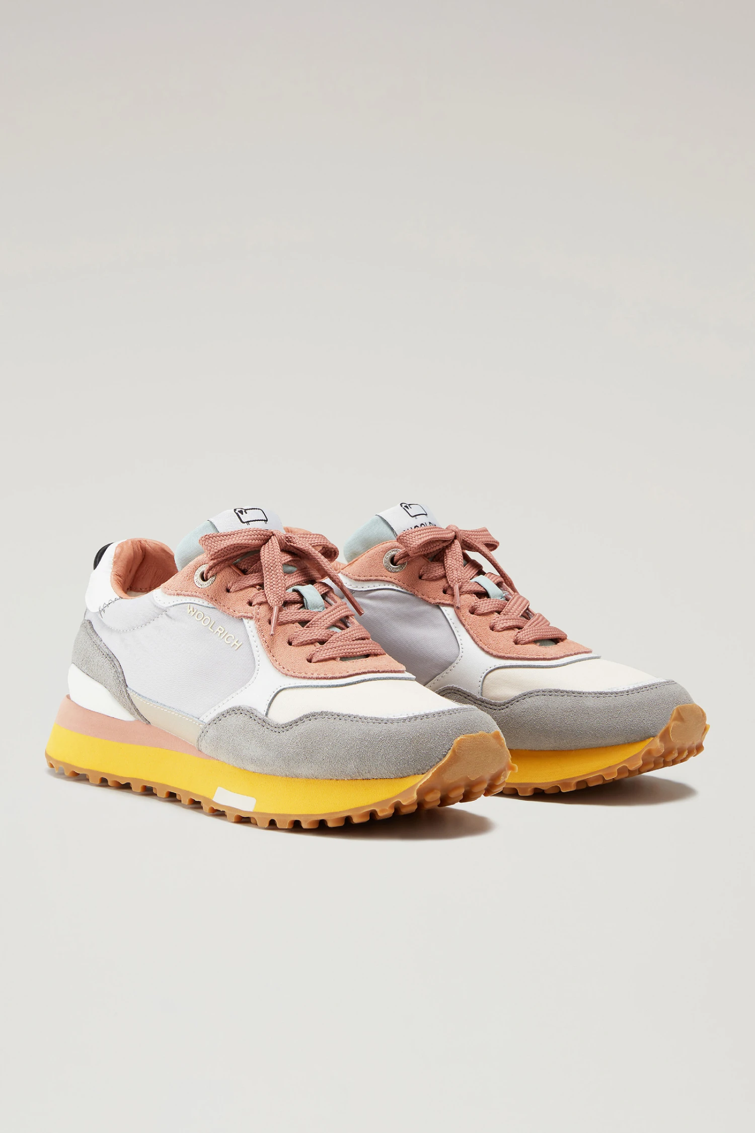 Sneakers Retro In Pelle Con Dettagli In Nylon - Donna - Grigio 4 Sneakers Retro In Pelle Con Dettagli In Nylon - Donna - Grigio - immagine 2