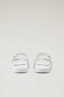 Sandali In Pelle Vegana Con Motivo A Quadri E Doppia Fibbia - Donna - Bianco -Offerta Economica Vestiario CMWFFO1580FRUWF219 W1420 2