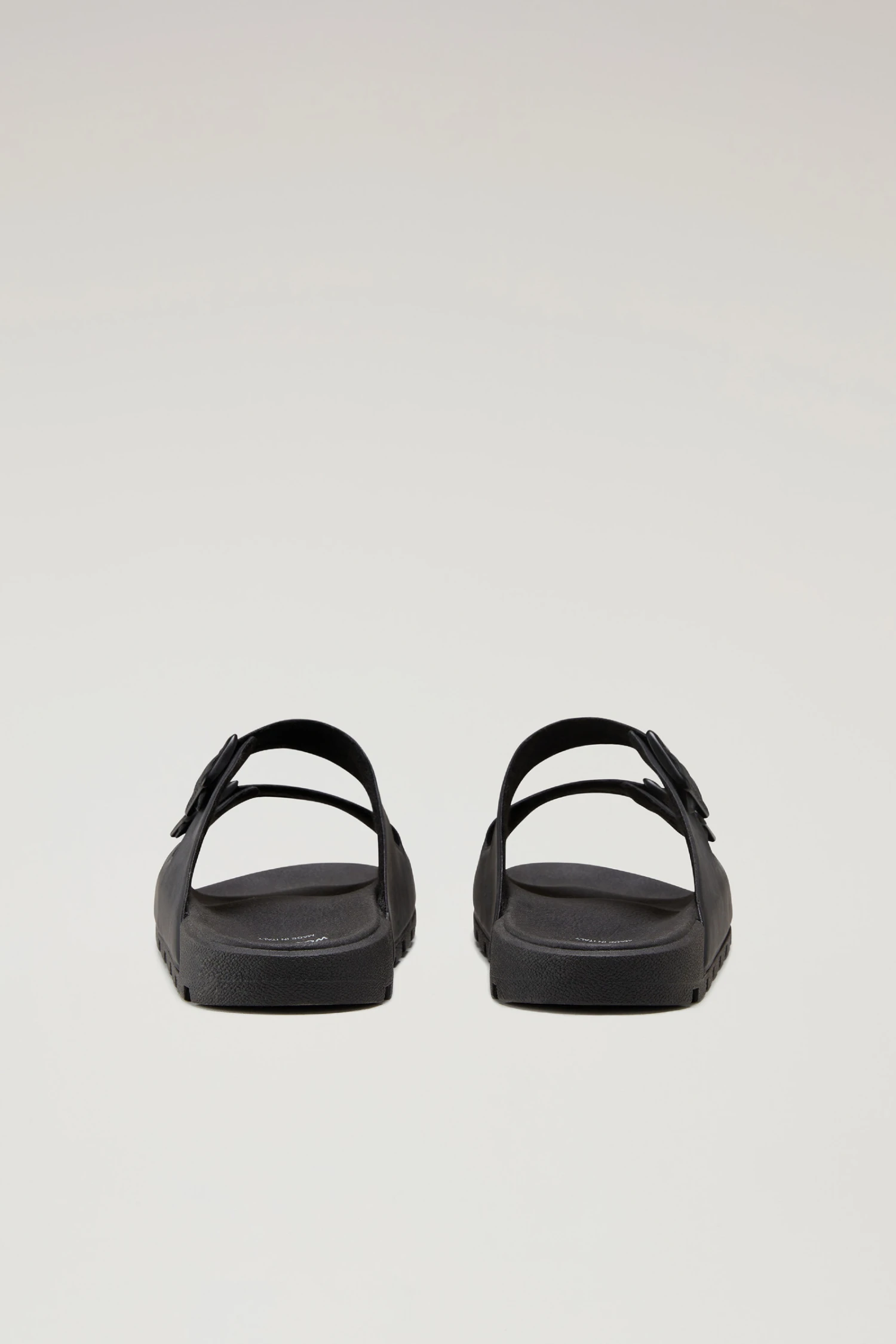 Sandali In Pelle Vegana Con Doppia Fibbia - Donna - Nero 5 Sandali In Pelle Vegana Con Doppia Fibbia - Donna - Nero - immagine 3