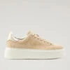 Sneakers Chunky Court In Pelle Scamosciata - Donna - Beige
